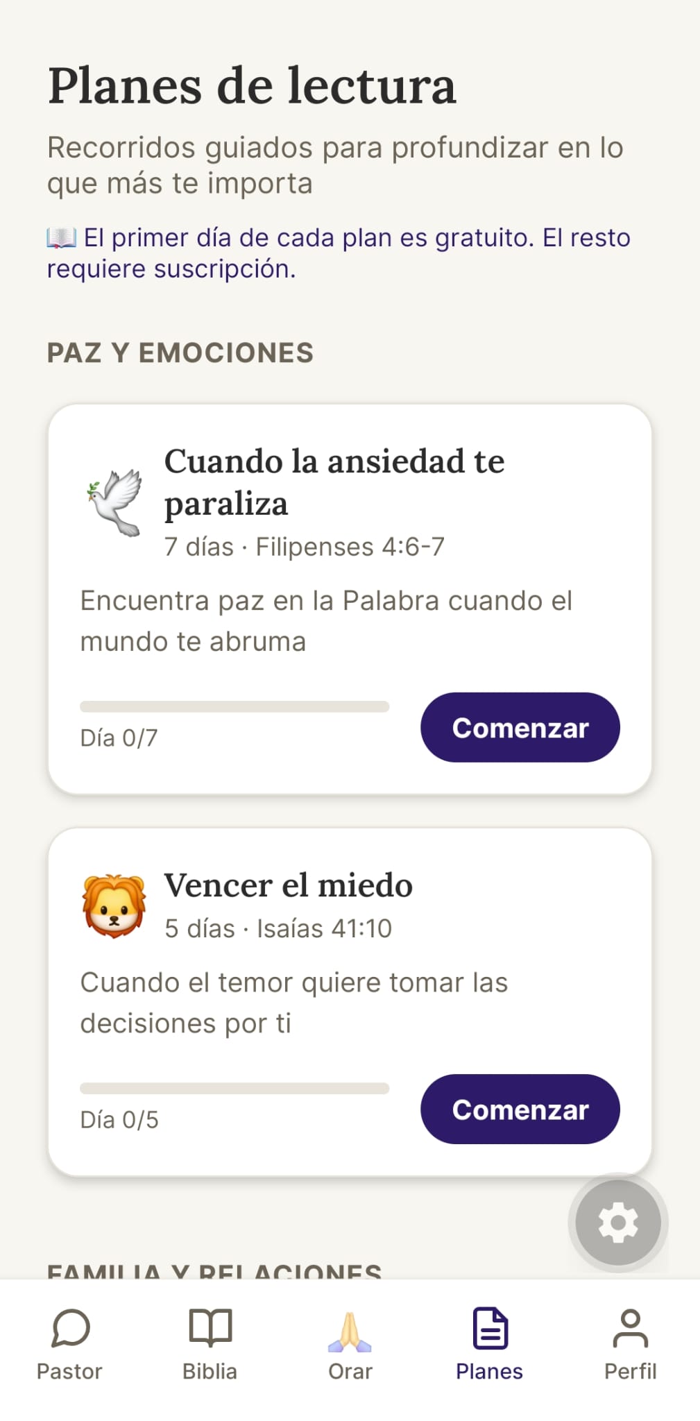 Planes de lectura: «Cuando la ansiedad te paraliza» y «Vencer el miedo».